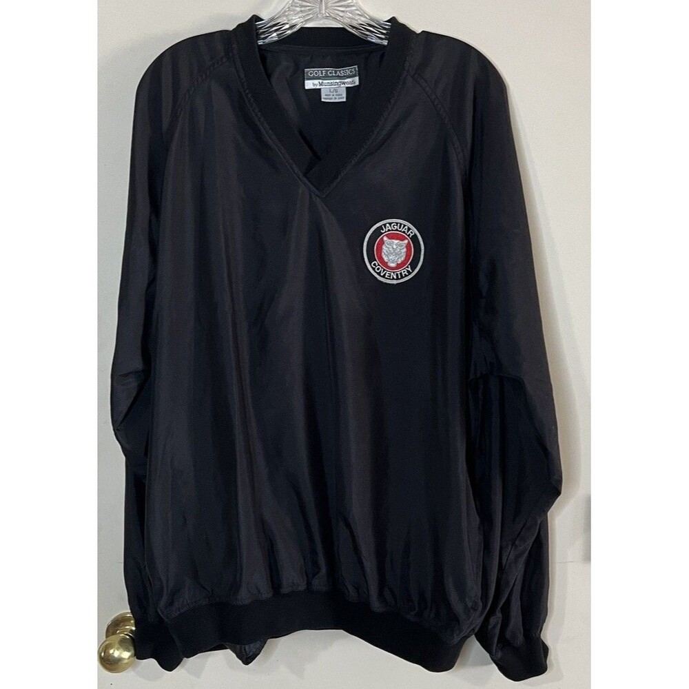 Golf Classics by Munsingwear Men's L Black Golf Windbreaker Zipper Logo 54"